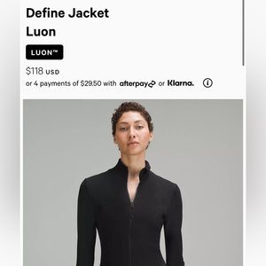LOOKING TO TRADE OR BUY A SIZE 2 BLACK LUON DEFINE JACKET.